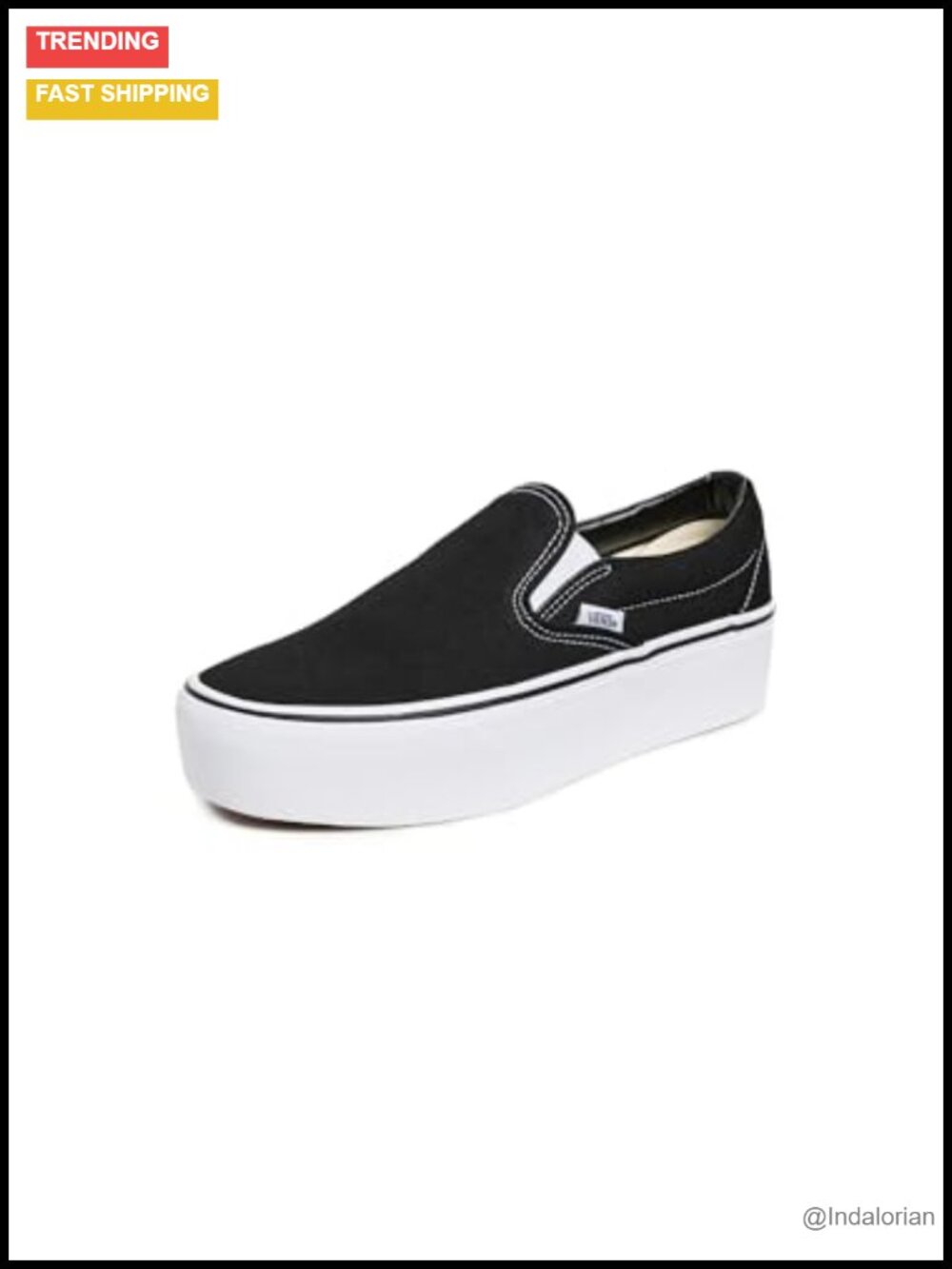 Vans Classic Slip-On Platform Sneakers Rubber Sole Skate Shoes